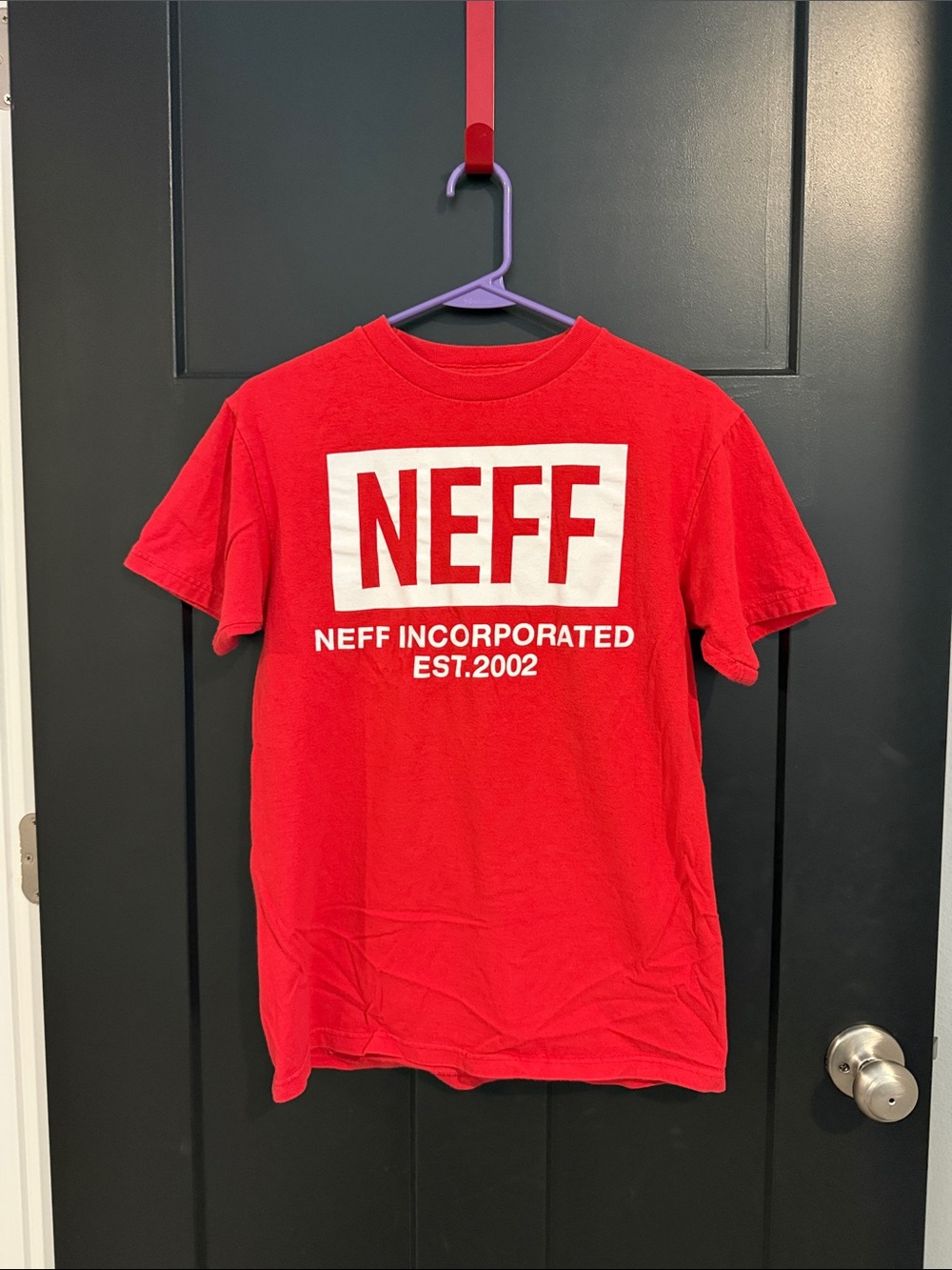 Neff Red Graphic Logo T-Shirt with White Print
